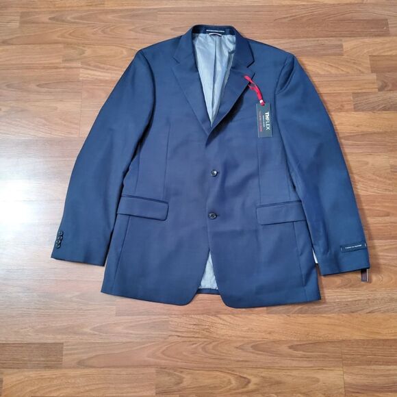 Tommy Hilfiger THFLEX Men's Wool Modern Fit Suit Jacket Blazer 42L Navy Blue - Picture 3 of 9